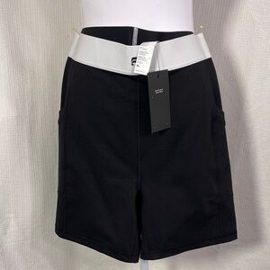 Fabletics Black Shorts with Light Gray Waistband